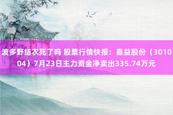 波多野结衣死了吗 股票行情快报：嘉益股份（301004）7月23日主力资金净卖出335.74万元