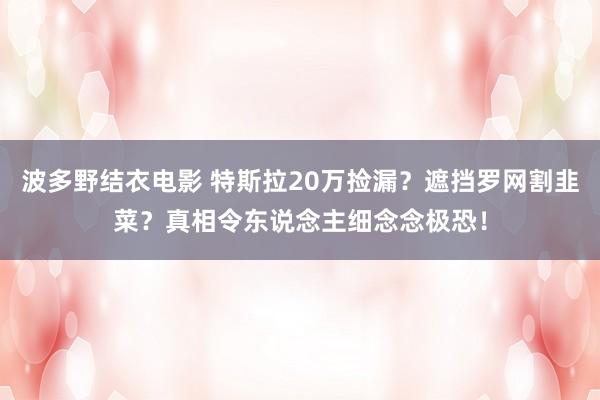波多野结衣电影 特斯拉20万捡漏？遮挡罗网割韭菜？真相令东说念主细念念极恐！