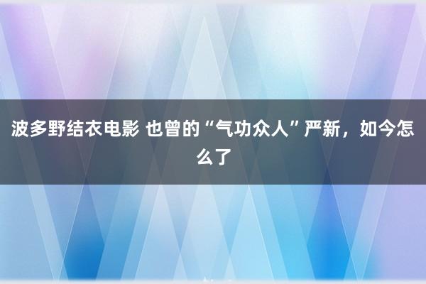波多野结衣电影 也曾的“气功众人”严新，如今怎么了